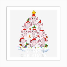 Axolotl Christmas Tree Lights Cute Axolotl Lover Funny Xmas Art Print