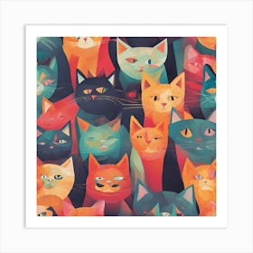 Many Cats Art Print