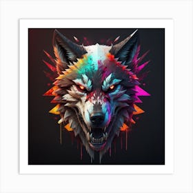 abstract wolf 2 Art Print