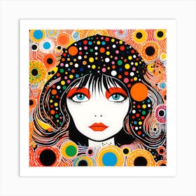 Colorful Yayoi Kusama Inspired Woman Print Design Art Print