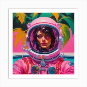 Pink Astronaut Art Print