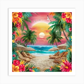 Tropical Sunset Art Print