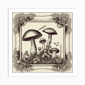 Mushroom In A Frame Art Print