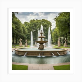 Fountain In The Park 3 Art Print