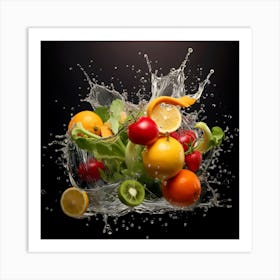 Splashing Fruit 4 Art Print