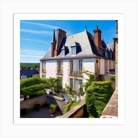 Modern City History Hotel Window Attic View Architecture Historical Building Tile Past Re Art Print