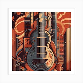 Guitar In The City Art Print