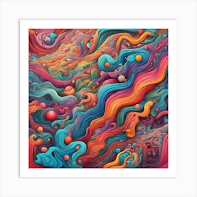 Psychedelic Abstract Painting Art Print