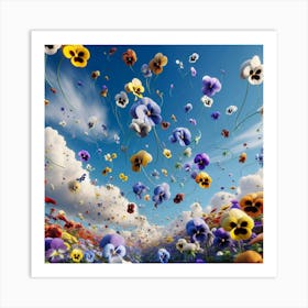 Pansies In The Sky Art Print