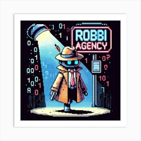 8-bit robot detective agency 2 Art Print