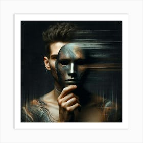 Man With A Mask Art Print