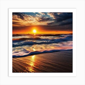 Sunset On The Beach 452 Art Print