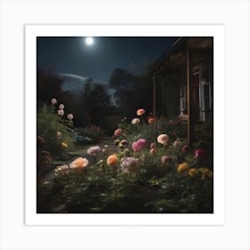 Moonlight Garden Art Print