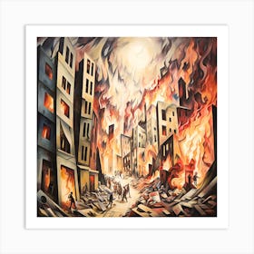 After the air-raid Art Print