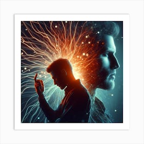 Man With A Brain Art Print