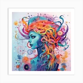 Psychedelic Woman 3 Art Print