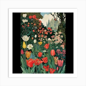 Tulips In The Garden 10 Art Print