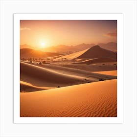 Sunset In The Sahara Art Print