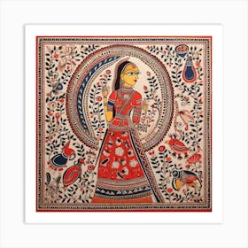 Indian Painting, Traditional Painting, Indian Painting Madhubani Painting Indian Traditional Style Art Print