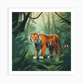 Tiger In The Jungle 43 Art Print