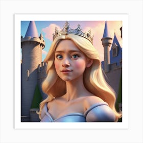 The Princess and her Fairytale Castle Art Print