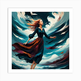 Girl In The Sky Art Print