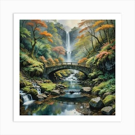 bridge over the falls Art Print