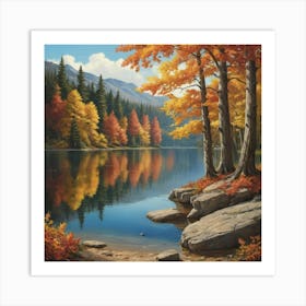 Autumn Lake Art Print 0 Art Print