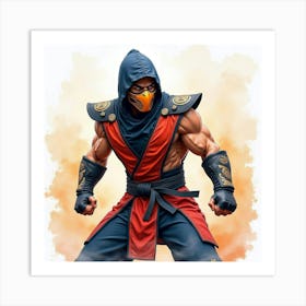 Mortal Kombat Ninja Fighter Concept Art (364) Art Print