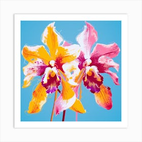 Andy Warhol Style Pop Art Flowers Orchid 2 Square Art Print