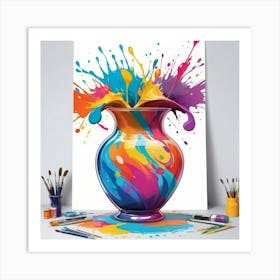 Colorful Vase Painting Art Print