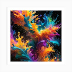 Colorful Paint Splash 21 Art Print