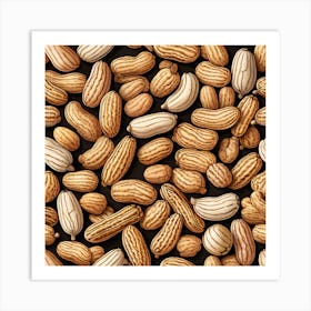 Peanuts On A Black Background 6 Art Print