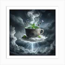 Tea Cup In The Clouds Art Print