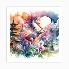 Unicorn In The Sky 5 Art Print