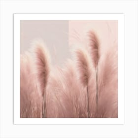 Pink Grass Canvas Print Art Print