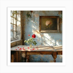 Table With Roses Art Print