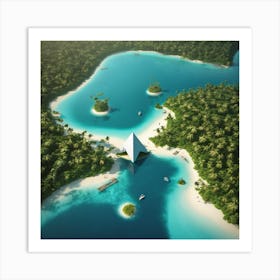 Aerial View Of A Tropical Island Art Print