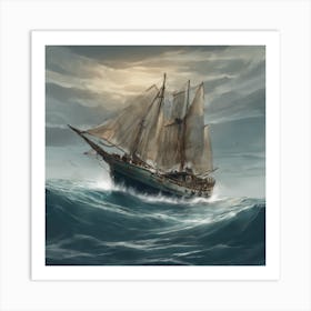 Sailing Ship In The Ocean Art Print