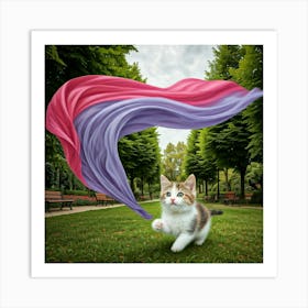 Cat With A Scarf Art Print