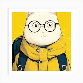 Cat With Glasses Art Print