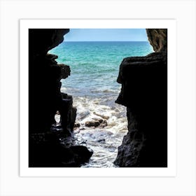 Caves On The Beach Art Print