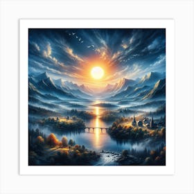 Sunset Over The Valley Art Print