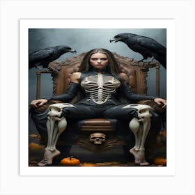 Skeleton Woman Art Print