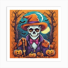 Halloween Skeleton 2 Art Print