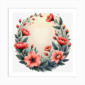 Floral Wreath 5 Art Print