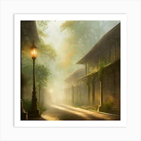 Morning Walk In Jakarta Art Print