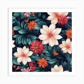 Floral Wallpaper 7 Art Print