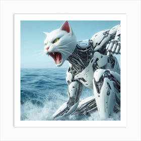 Robot Cat Art Print