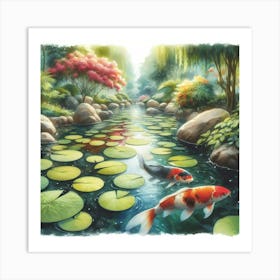 Koi Pond Art Print